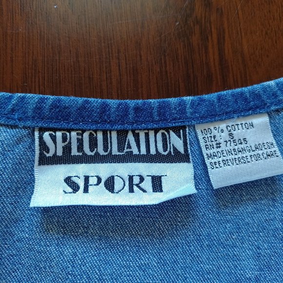Speculation Sport Size S Women’s Vintage Jean dress Sleeveless Embroidered - Picture 5 of 12